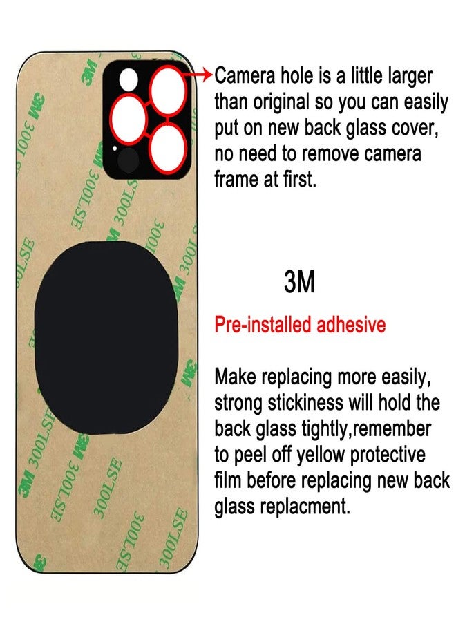 Perzework غطاء خلفي زجاجي بديل من بيرزورك لهاتف آيفون 13 برو 6.1 بوصة (فضي) لجميع شركات الاتصالات مع أدوات إصلاح - Image 4